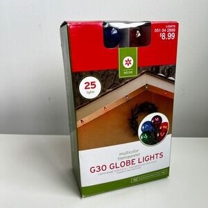 Target Decor G30 Globe Lights Multicolor Transparent 25ct Green Wire 24ft 2012
